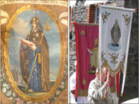 Les deux bannières saint Jacques du Bru (Charmensac)
